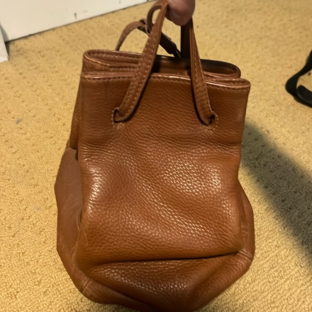 Brown coach leather brown backpack style